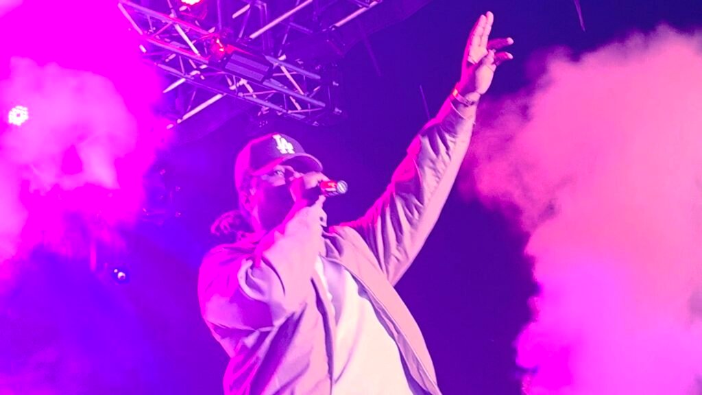 Soca Artist Coutain pictured during live performance.