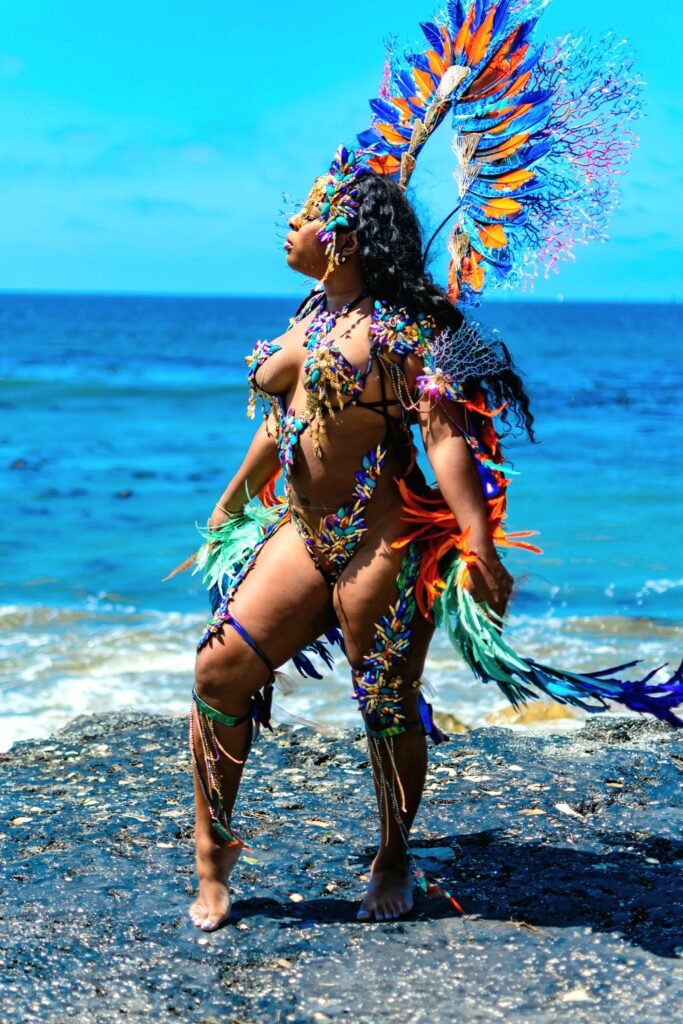 Jamaica Carnival 2026 pictured is a woman in her carnival costume.