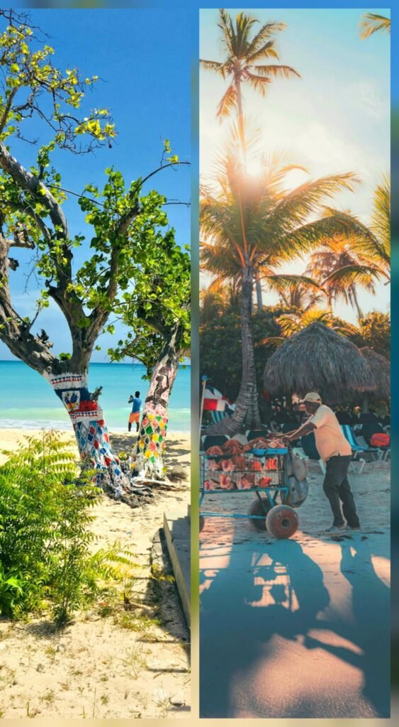 Caribbean Islands Haiti and The Dominican Republic Are Pictured On The Left & Right.